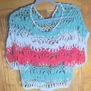 Vici Multicolor Crochet Sweater